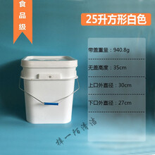 方桶塑料桶水桶食品桶包装桶酱料桶    BOUSSAC 25升 纯新料 压盖方桶(白色)