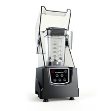 沙冰机商用奶茶店带罩静隔音冰沙机破碎刨冰全自动料理榨果汁机 黑色 冰沙杯