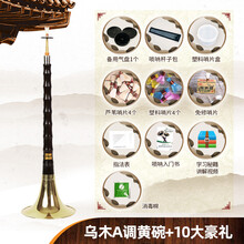 唢呐乐器全套 初学者民族乐器喇叭d调小号唢呐演奏服务 乌木A调黄碗+10大