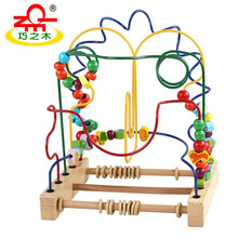 巧之木 儿童绕珠水果动物数字木制串珠早教知识大绕珠3-6岁男宝女宝玩具 知识大绕珠-木材