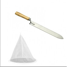 霜魄  养蜜蜂工具全套蜂帽蜂扫起刮刀割蜜刀羊皮手套蜂刷养蜂具四件套 滤网+小z