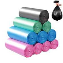 藤琉 手提式垃圾袋家用办公一次性客厅厨房卫生间黑色塑料加厚点断式垃圾袋中大号 100个平口式45cm*50cm【随机色】