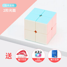 圣手马卡龙魔方二阶三阶四五阶魔尺初学者套装全套块儿童玩具竞赛品质 2阶【马卡龙】+【教程书】
