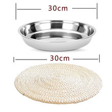 炖工房小炭炉木炭火锅炉老式家用煲汤砂锅火锅陶土碳炉子烧烤烤肉取暖泥炉烧碳炉港式打边炉酒精炉大号小沙锅 27直径碳炉座垫(不锈钢垫盘+蒲草隔热垫)