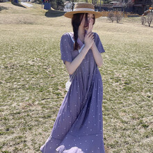 凯琳卡洛儿 孕妇装夏装孕妇裙夏季夏天外穿孕妇连衣裙宽松大码孕妇裙子孕妈装 紫色 M