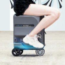 Airwheel爱尔威20英寸智能电动行李箱可骑行旅行登机箱载人拉杆箱SE3miniT 青春版 黑色 可登机
