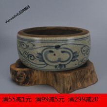 【精选好货】古董真品 仿古瓷器  晚清 青花缠枝砚台 古董古玩 收藏老货 老物件真品 仿古瓷器摆件