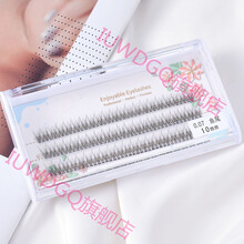 太阳花梦鹿W7假睫毛磨尖睫毛仿真卷翘自然素颜淡妆上班日常妆 鱼尾朵毛10mm(+小胶+镊子)