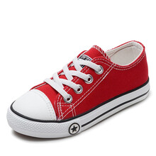 孩恋依依儿童鞋子男童帆布鞋2021春秋新款女童小白鞋小孩板鞋中大童休闲时尚运动鞋 红色 24