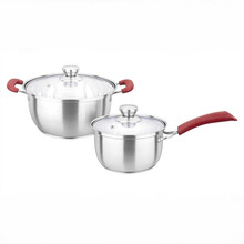 巴尔德 喜迎双星豪华锅具两件套 340不锈钢奶锅汤锅（复底）BT-2002
