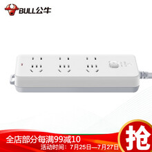 公牛插座 带儿童保护门 403插座插排插线板接线板排插电源插板拖线板 新国标402 402 六位总控开关全长1.8米