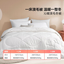 LOVO乐蜗羊毛被子澳洲进口加厚保暖冬被单人双人被褥学生宿舍春秋被芯 沁暖澳毛冬被 200*230cm/2000g