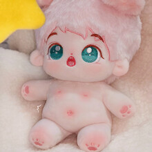 无属性棉花娃娃20cm娃娃棉花娃娃无属性玩偶公仔可换衣服布娃娃可爱女生生日礼物 喵可裸娃骨架 20cm左右