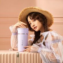 小熊（Bear）迷你豆浆机家用小型全自动免煮免过滤1-2人多功能果蔬米糊辅食机便携式烧水壶300ml DJJ-C02G1 紫色