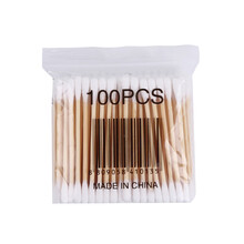 一次性双头棉签点痣卫生棉棒美容棒化妆用掏耳朵一次性卸妆木棒绿豆芽 黑字5包(500支)