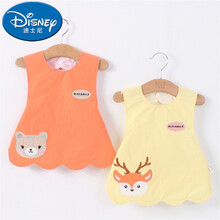 迪士尼(Disney)2个装宝宝罩衣纯棉吃饭围兜夏季薄款婴儿围嘴儿童防水防脏反穿衣旗舰官方专卖 A6115黄鹿桔熊 120