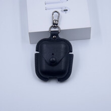 苹果AirPods Pro三代保护套2代1代皮套无线耳机套收纳包腰包 1/2代通用亮光扣(黑色)