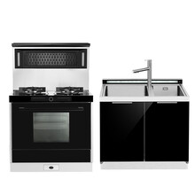 火星人（marssenger）T4BC蒸烤侧吸集成灶+C2集成水槽 套装 玻璃台面 液化气