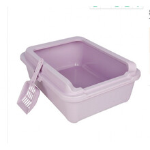 猫砂盆半封闭猫厕所大小号猫沙盆猫屎盆猫盆拉屎盆猫咪清洁用品 不带网格 紫