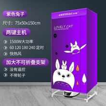 DANYIN 新款烘干机家用速干衣风干机烘干器干衣机烤衣服的烘衣机小型衣柜 不折支架(无轮)二键主机紫小尺寸