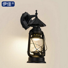 户外门牌壁灯防水欧式马灯复古阳台庭院灯室外酒店门口过道LED墙 A款黑色