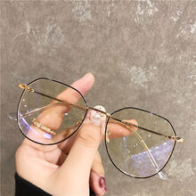 Bosibao 小红书近视眼镜女防蓝光防辐射素颜网红款大脸显瘦可配有度数男潮 玫瑰金 平光镜防蓝光防辐射【精美包装】