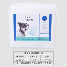 宠物公狗纸尿裤拉布拉多金毛大型犬狗尿片生理裤狗狗尿不湿 蒂龙公狗L码(12片)
