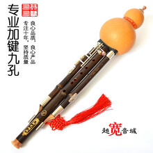 加建葫芦丝演奏型紫竹宽音域九孔CF调紫竹葫芦丝乐器 紫竹加键G 调+盒+挂饰+资料