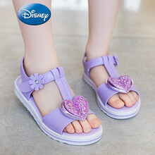 迪士尼(Disney)女童夏季凉鞋2021新款时尚中大童公主儿童韩版软底小童小女孩童鞋 紫色 27码 鞋内长16.5CM