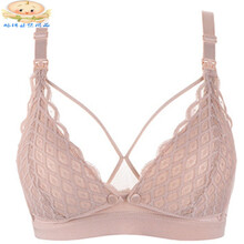 前开扣哺乳文胸孕妇内衣聚拢防下垂蚕丝里布夏季薄款喂奶胸罩9 氧气肤 34/75