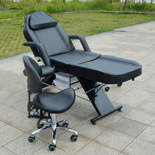 壹万轩 折叠美容床美容院专用多功能纹身纹绣美体床升降按摩微整形注射椅 黑色 官方标配