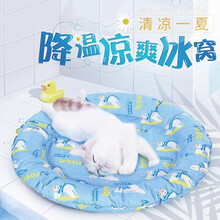 Hoopet猫咪冰窝宠物冰垫猫垫子睡觉用夏季不粘毛犬猫狗狗凉席降温降暑耐咬泰迪睡垫 清凉小熊宠物冰窝-普通款 小号-建议8斤内宠物