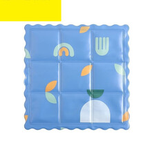 夏季卡通冰砂冰垫免注水学生坐垫办公室家用汽车凉垫宠物降温用品。 蓝色餐具【九宫格 免注水】