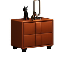 欧缇雅 沙发头层牛皮现代简约新款皮艺客厅L形三人贵妃小户型皮沙发 沙发边柜1