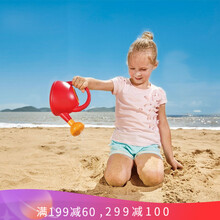 Hape儿童沙滩玩具戏水挖沙工具玩沙子铲子水壶玩水玩雪模型亲子互动1-3-6岁男女小孩宝宝儿童节礼物 E4078花洒水壶红色