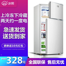 冰熊（bingxiong）小双门冰箱小型家用迷你电冰箱节能宿舍冷藏冷冻BCD-42S128全国联保 BCD-42S128-42L银省电款