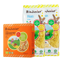 碧欧奇（Biojunior）宝宝面条意大利进口婴幼儿双有机辅食小麦蔬菜混合无盐 碎面*2+几何
