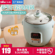 小熊（Bear）电炖锅电炖盅煲汤锅隔水炖燕窝养生陶瓷锅迷你家用电炖锅宝宝辅食C10F1 DDZ-C10F1 绿色