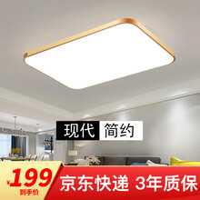 客厅灯超薄LED吸顶灯大灯卧室餐厅书房灯具过道阳台节能网红新中式金色灯饰 长方形 80*60CM 64W遥控无极调光