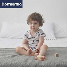 Domiamia初生儿包屁衣三角哈衣新生宝宝衣服婴儿哈衣 雾凇白 满印款 59cm