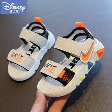 迪士尼商场同款自l营新品 男童凉鞋2021新款夏季中小童软底防滑女宝宝闪灯鞋子儿童沙滩鞋潮 白色 27码/内长17CM