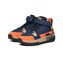 安踏童鞋男棉鞋小学生加绒保暖鞋子夏季新款中大童运动鞋男 海岸蓝/荧光热力橙/尘土灰-3 37