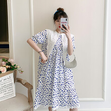 芷玥 孕妇装夏装孕妇裙夏季夏天外穿孕妇连衣裙宽松大码孕妇裙子孕妈装 图片色 M