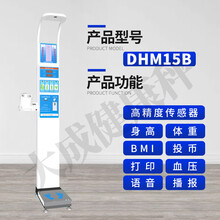 超声波身高体重测量仪智能健康体检一体机体重秤投币语音播报 15B型(带投币打印测血压)