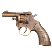 【全金属大号】玩具枪1:2.05砸纸炮纸子左轮合金纸枪7080经典怀旧信号枪影视舞台道具男孩礼物 青铜色