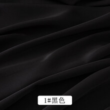 不透弹力缎面雪纺布料夏季仿绸缎服装里衬裙子内衬衣服纱面料 1号黑色(半米价)
