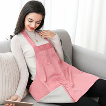 防辐射服孕妇装围裙肚兜怀孕期用电脑手机电磁炉微波炉四季款 粉红色双层防辐射围裙