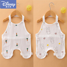 迪士尼（Disney）婴儿肚兜春夏薄款纯棉纱布新生儿童宝宝护肚连腿小孩睡觉兜兜四季 胡萝卜+小白兔 80cm(80码(建议1-2岁))