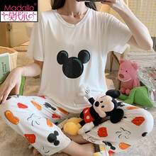 莫代尔高档品牌孕妇睡衣夏季薄款短袖哺乳喂奶怀孕期7月份8产后月子服套装夏天穿凉快品质量好 短袖卡通印花#662_莫代尔 M(100-130斤)