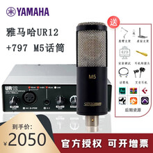 YAMAHA雅马哈UR12配音USB录音设备套装声卡独立外置电容麦克风录音棚电吉他乐器编曲K歌有声书 UR12 搭配797 M5麦克风套装